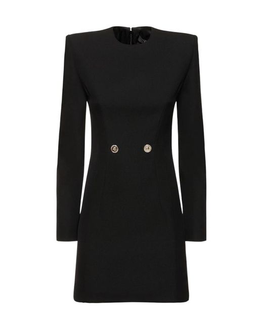 Versace Black Virgin Wool Mini Dress