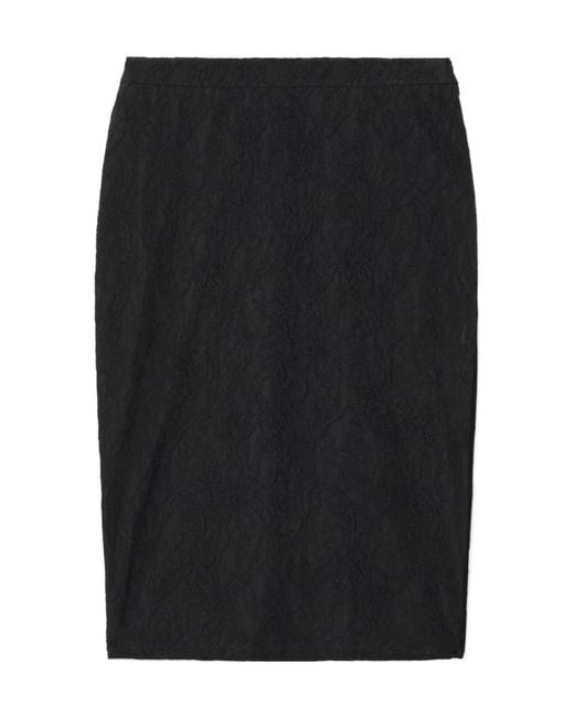 Stella McCartney Black Stretch Lace Midi Skirt