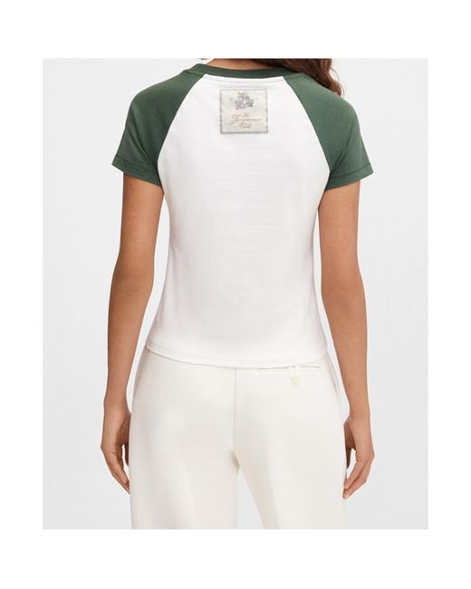 Jacquemus Green Cropped T-Shirt With Contrasting Raglan Sleeves