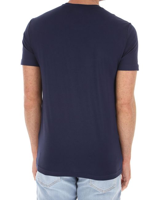 EA7 Blue Logo Printed T-Shirt for men