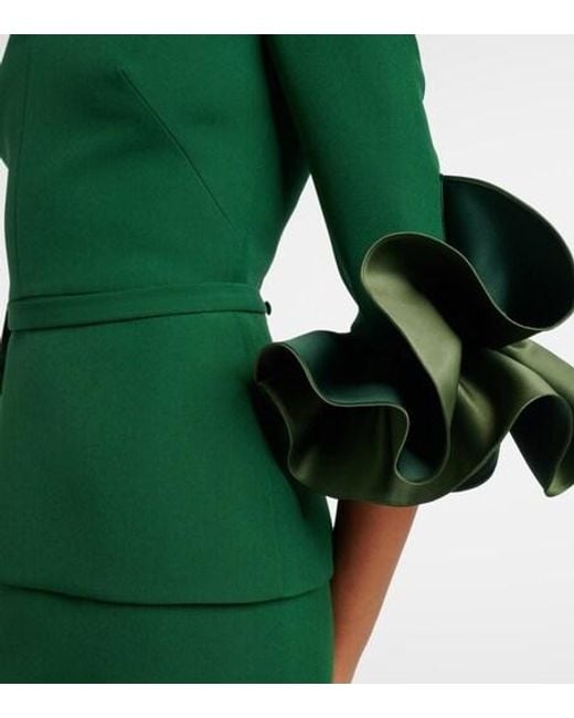 Safiyaa Green Clemenza Crepe Gown