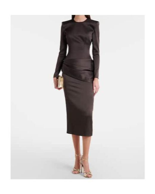 Alex Perry Black Draped Satin Dress