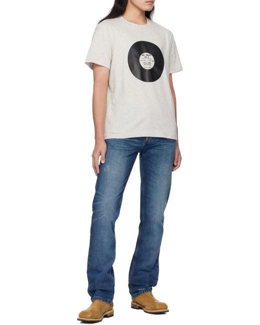 A.P.C. White Vinyl Crewneck T-Shirt for men