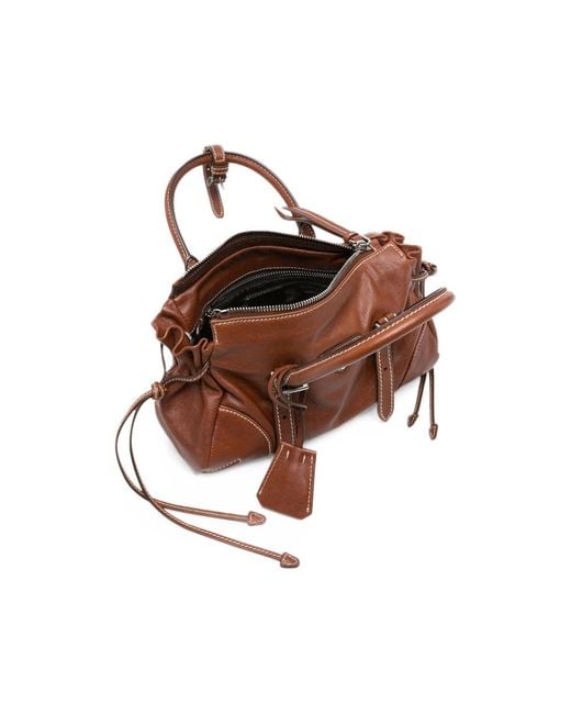 Prada Brown Bonnie Small Tote Bag