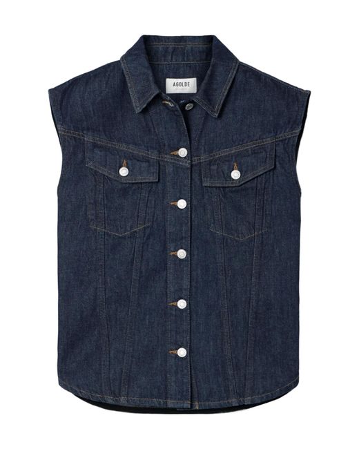 Agolde Blue Sleeveless Vest