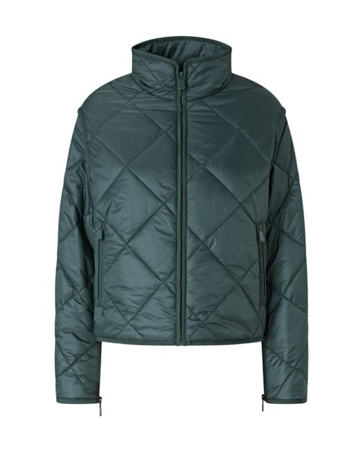 Pinko Green Diamond-Pattern Quilted Jacket