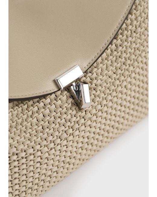 Totême  Natural Twist-Lock Fastening Leather Clutch Bag