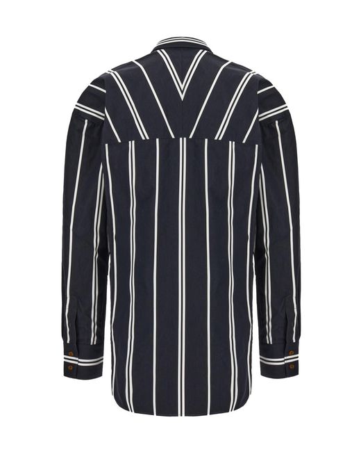 Vivienne Westwood Blue Striped Long-Sleeved Shirt for men