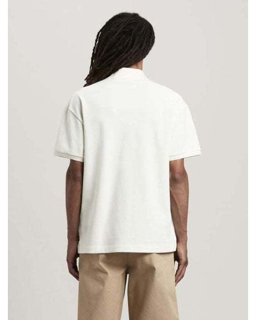 Palm Angels White Logo-Embroidered Short Sleeved Polo Shirt for men