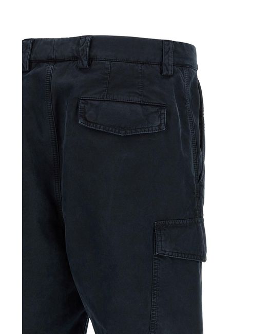 Brunello Cucinelli Blue Garment-Dyed Cotton Cargo Pants for men