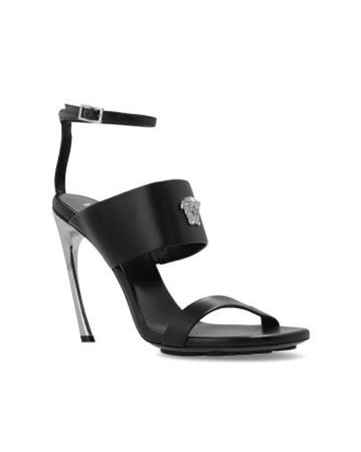 Versace Black Medusa-Head High-Heeled Sandals