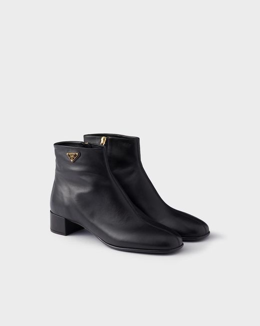 Prada Black Nappa Leather Booties