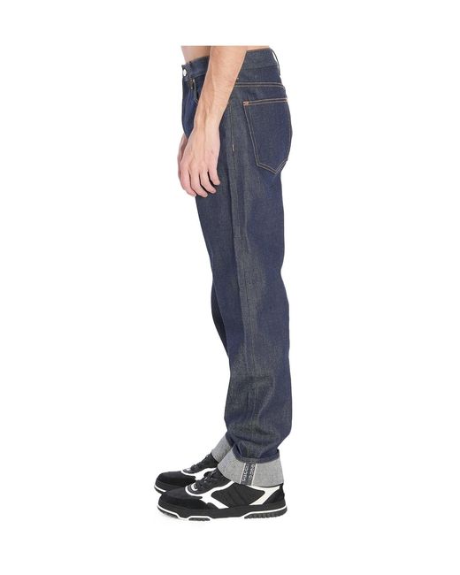 Gucci Blue Logo Patch Denim Trousers for men