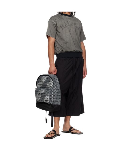 Issey Miyake Gray Geometric-Panelled Backpack for men