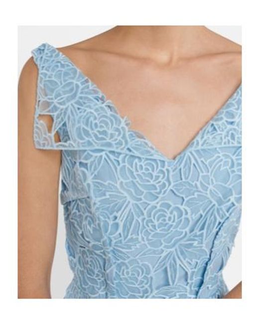 Emilia Wickstead Blue Maesa Lace Midi Dress