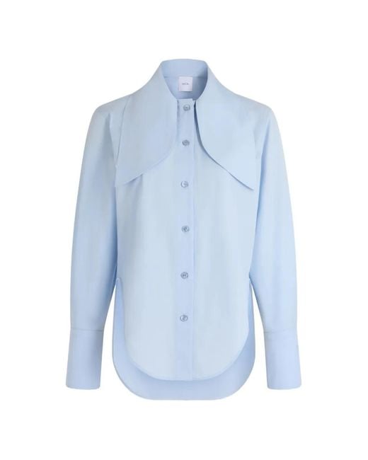 Patou Blue Bow-Collar Blouse