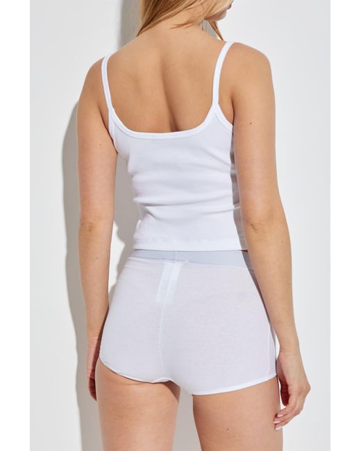 Versace White Lingerie Top With Straps