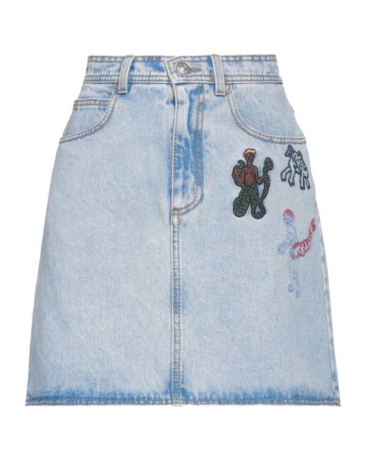 Marni Blue Medium Denim Umbrella Skirt