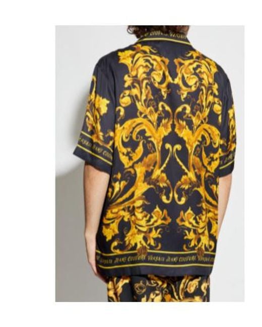 Versace Jeans Yellow Barocco-Print Shirt for men