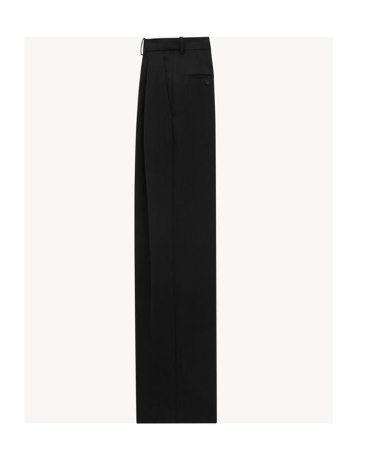 Saint Laurent Black High Waist Wide Leg Trousers