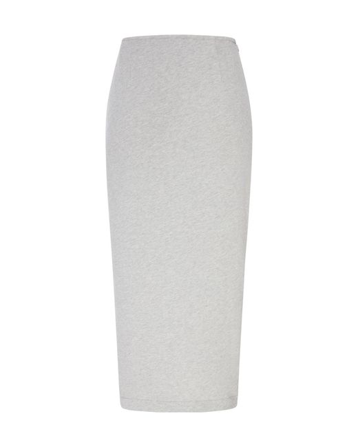 Dries Van Noten Gray Slit Skirt