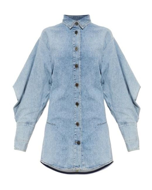 The Attico Blue Denim Skirt