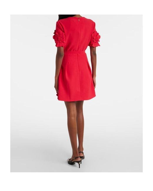 Leo Red Aurélie Floral-Appliqué Minidress