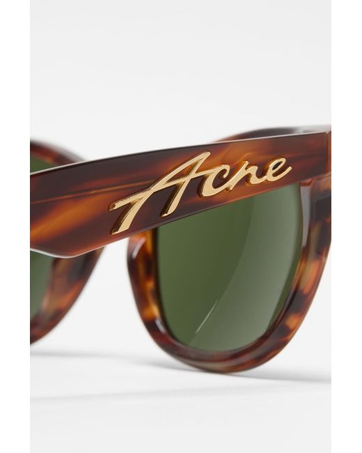 Acne Green Square-Frame Sunglasses