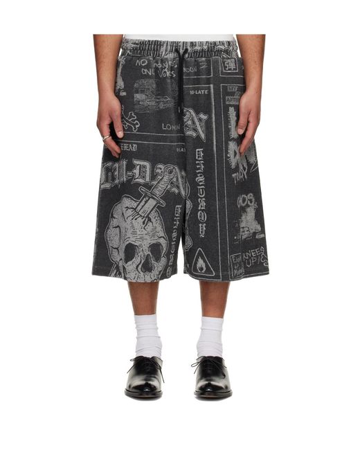 Lu'u Dan Gray Bball Printed Shorts for men