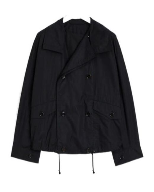 Lemaire Black Double-Flap Drawstring Hem Jacket