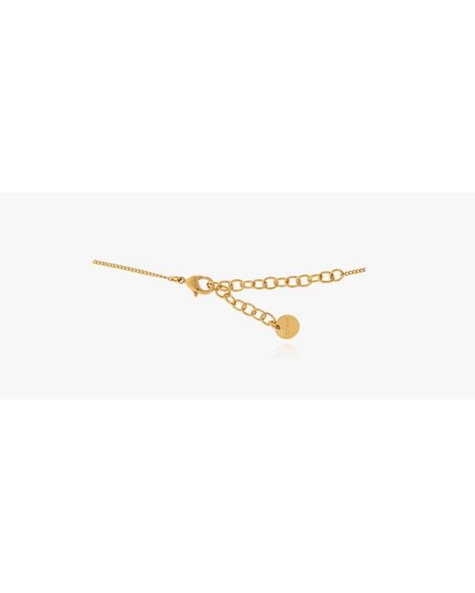 Ferragamo White Ferragamo Gancini Pendant Necklace