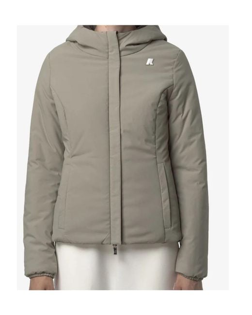 K-Way Brown Logo Cotton Jacket