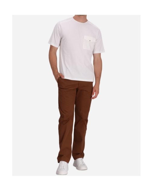 Herno White Pocket-Detail Shoulder-Panel T-Shirt for men