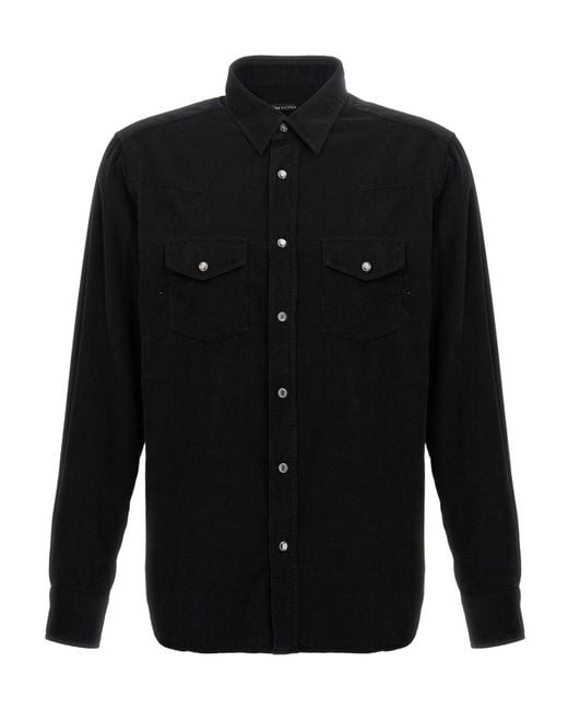 Tom Ford Black Baby Code Western Shirt for men