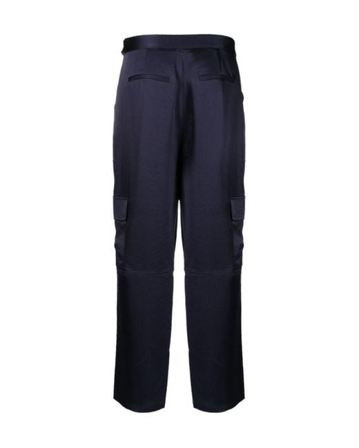Jonathan Simkhai Blue High-Waist Cargo Trousers