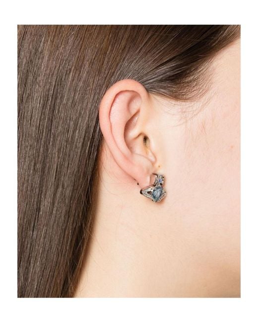 Vivienne Westwood White Saturn Pattern Earrings