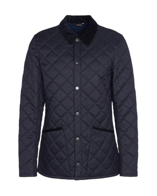 Barbour Blue Diamond-Quilted Padded Jacket for men