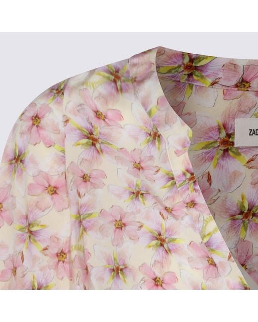 Zadig & Voltaire Pink Flower Printed Top
