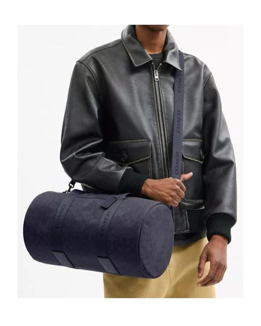 COACH Blue Theo Monogram Duffle Bag for men