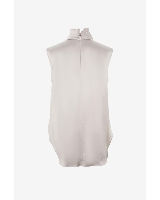 Brunello Cucinelli White Sleeveless Top