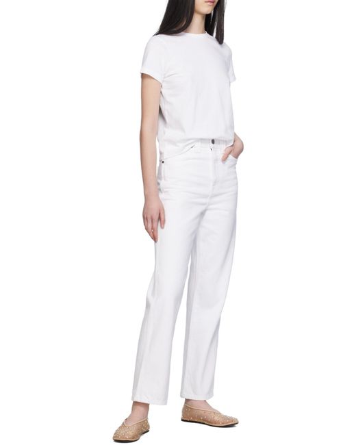Khaite White The Samson Crewneck T-Shirt