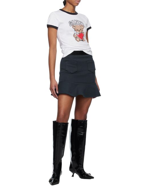 Ganni Black Eyelets Slouchy High Shaft Boots
