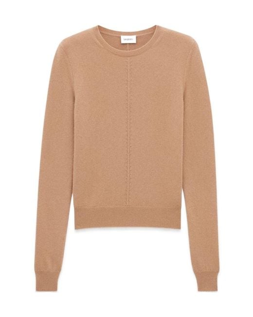 Saint Laurent Women's Natural Openwork Crewneck Sweater