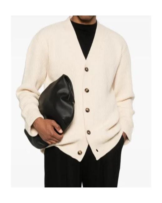 A.P.C. Natural Buttoned V-Neck Cardigan for men