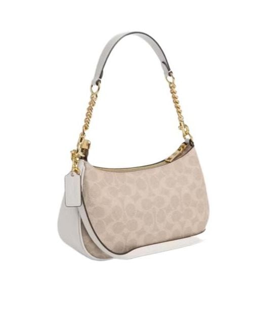 COACH Natural Letter Logo Shoulder Bag