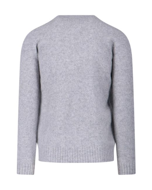Drumohr Gray Lambswool Crew-Neck Sweater for men