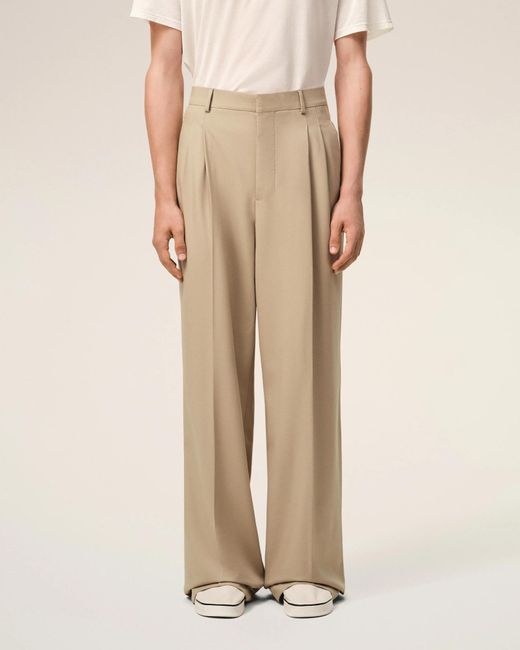 AMI Natural Low Waist Wide Trousers for men
