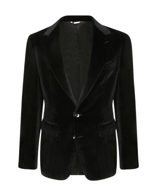 Canali Black Long-Sleeve Blazer for men