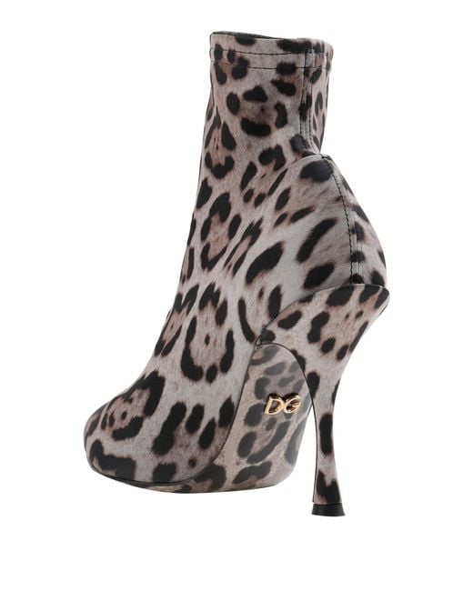 Dolce & Gabbana Black Casual Leopard Print Ankle Boots