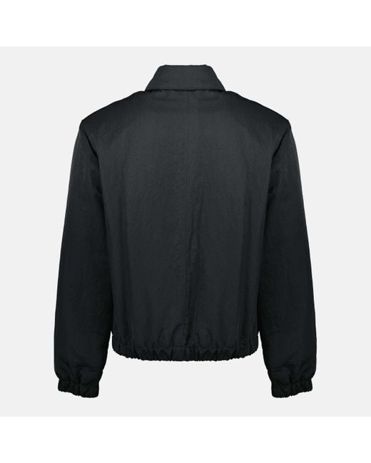 AMI Black Logo Embossed Zipped Jacket for men